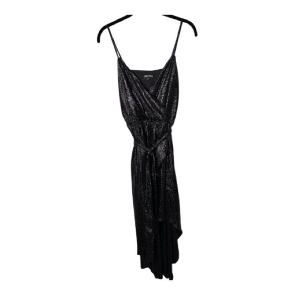 Express Black Sparkly Wrap High Low Dress Medium